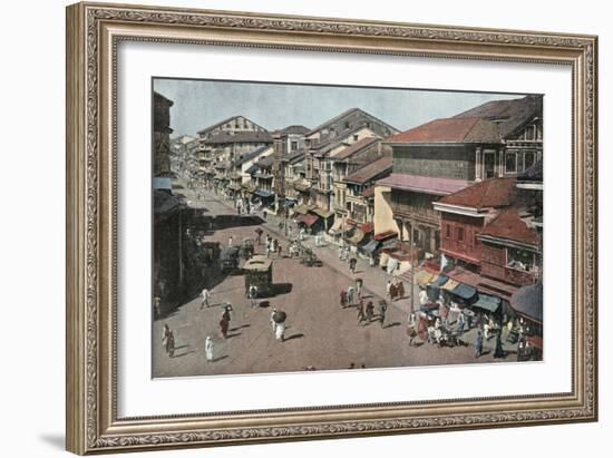 India, Bombay Street 1890-null-Framed Art Print