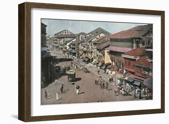 India, Bombay Street 1890-null-Framed Art Print