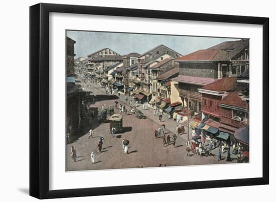 India, Bombay Street 1890-null-Framed Art Print