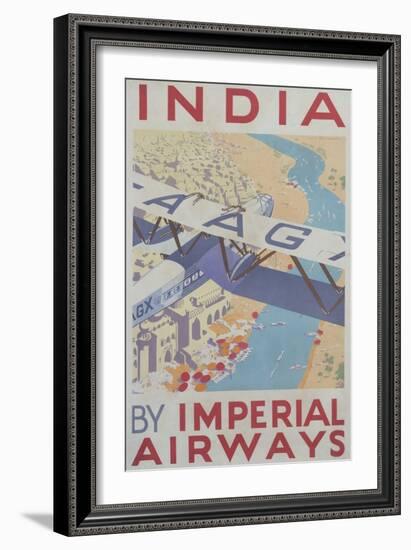 India by Imperial Airways Poster-null-Framed Giclee Print