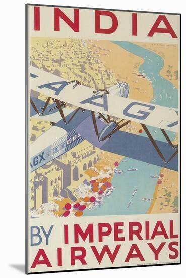 India by Imperial Airways-null-Mounted Art Print