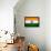 India Flag Design with Wood Patterning - Flags of the World Series-Philippe Hugonnard-Framed Stretched Canvas displayed on a wall