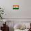 India Flag Design with Wood Patterning - Flags of the World Series-Philippe Hugonnard-Framed Stretched Canvas displayed on a wall