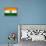 India Flag Design with Wood Patterning - Flags of the World Series-Philippe Hugonnard-Framed Stretched Canvas displayed on a wall