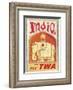 India - Fly TWA (Trans World Airlines) - Bejeweled Indian Elephant with Howdah (Carriage)-David Klein-Framed Art Print