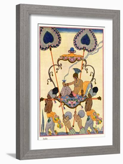 India, from "The Art of Perfume," Published 1912-Georges Barbier-Framed Giclee Print