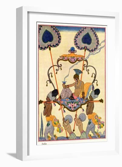 India, from "The Art of Perfume," Published 1912-Georges Barbier-Framed Giclee Print