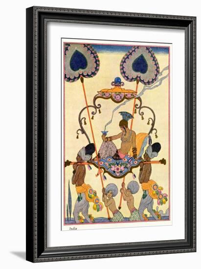 India, from "The Art of Perfume," Published 1912-Georges Barbier-Framed Giclee Print