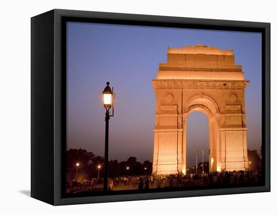 India Gate Illuminated in Evening, New Delhi, India, Asia-null-Framed Premier Image Canvas