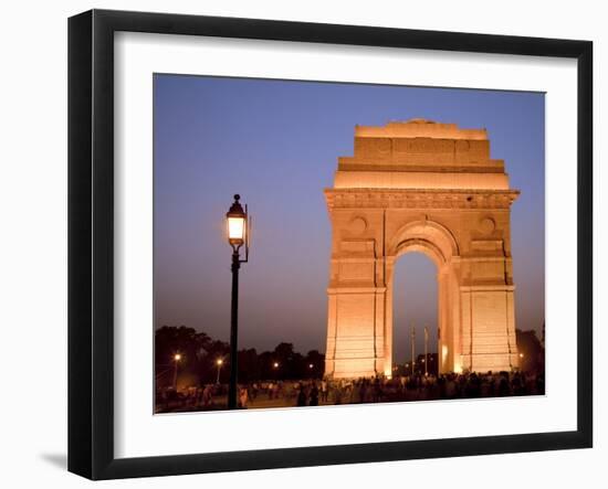 India Gate Illuminated in Evening, New Delhi, India, Asia-null-Framed Photographic Print