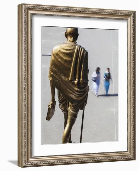 India, Himachal Pradesh, Shimla,  the Ridge, Gold Statue of  Mahatma Gandhi-Jane Sweeney-Framed Photographic Print