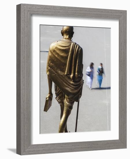 India, Himachal Pradesh, Shimla,  the Ridge, Gold Statue of  Mahatma Gandhi-Jane Sweeney-Framed Photographic Print