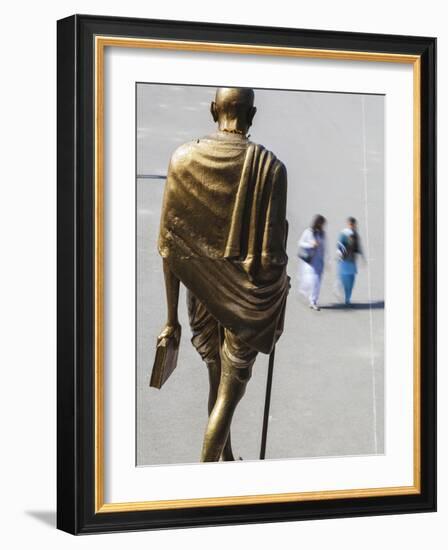 India, Himachal Pradesh, Shimla,  the Ridge, Gold Statue of  Mahatma Gandhi-Jane Sweeney-Framed Photographic Print