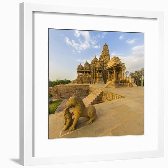 India. Hindu temples at Khajuraho.-Ralph H. Bendjebar-Framed Photographic Print