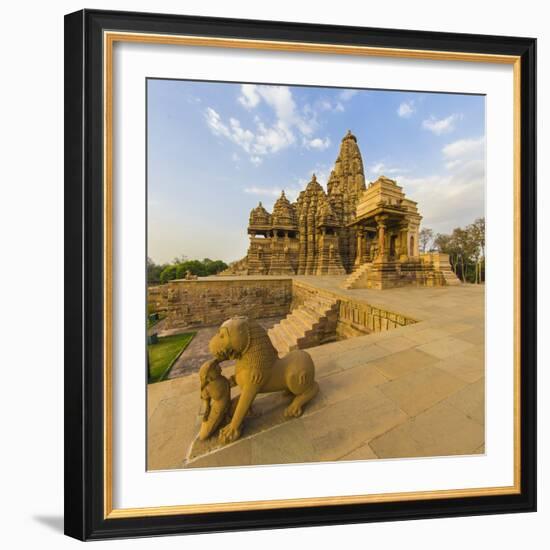 India. Hindu temples at Khajuraho.-Ralph H. Bendjebar-Framed Photographic Print