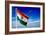 India Indian Flag In Blue Sky-f9photos-Framed Art Print