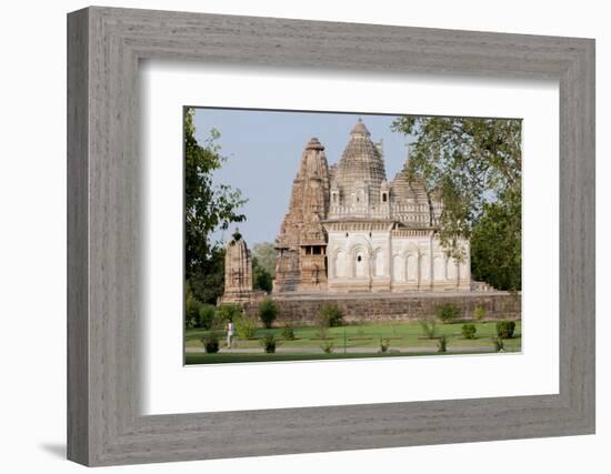 India, Khajuraho, Madhya Pradesh State Temple from the Chandella Dynasty and Grounds-Ellen Clark-Framed Photographic Print