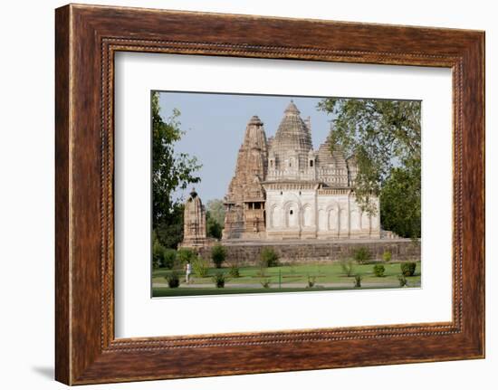 India, Khajuraho, Madhya Pradesh State Temple from the Chandella Dynasty and Grounds-Ellen Clark-Framed Photographic Print