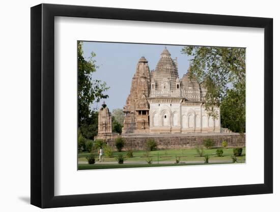 India, Khajuraho, Madhya Pradesh State Temple from the Chandella Dynasty and Grounds-Ellen Clark-Framed Photographic Print