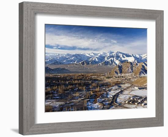 India, Ladakh, Leh, Looking South Out over Leh, Capital of Ladakh, Towards the Zanskar Range, with -Katie Garrod-Framed Photographic Print