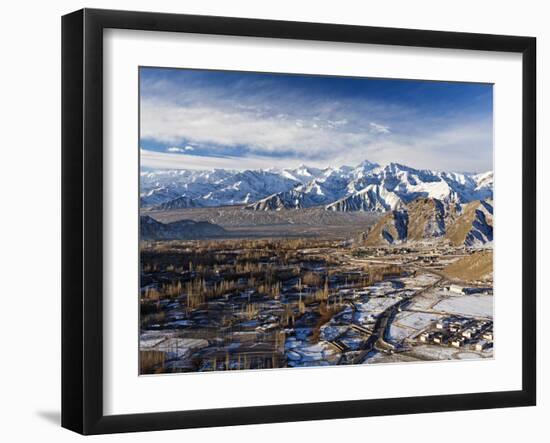 India, Ladakh, Leh, Looking South Out over Leh, Capital of Ladakh, Towards the Zanskar Range, with -Katie Garrod-Framed Photographic Print