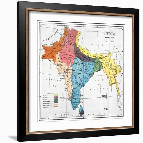 India: Map, 19Th Century-null-Framed Giclee Print