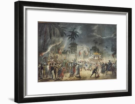 India, Night Party with Europeans in Attendance-null-Framed Giclee Print