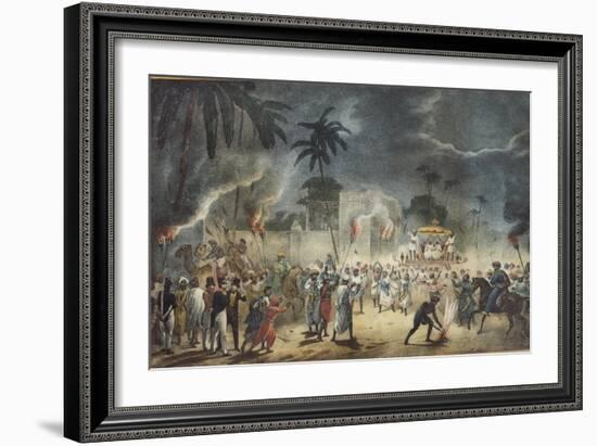 India, Night Party with Europeans in Attendance-null-Framed Giclee Print