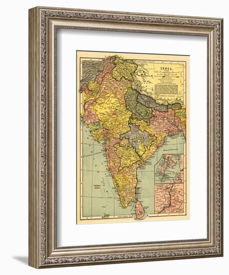 India - Panoramic Map-Lantern Press-Framed Art Print