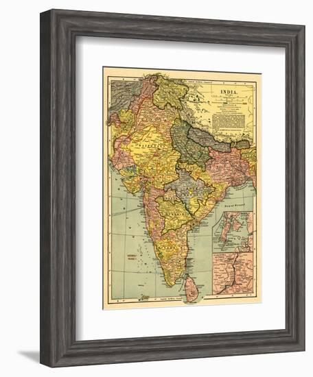 India - Panoramic Map-Lantern Press-Framed Art Print