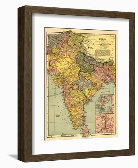 India - Panoramic Map-Lantern Press-Framed Art Print