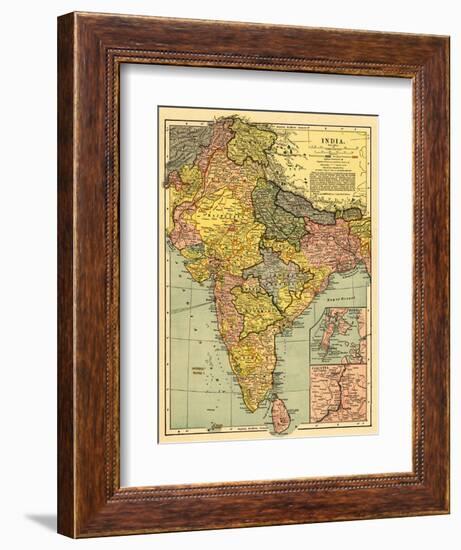 India - Panoramic Map-Lantern Press-Framed Art Print