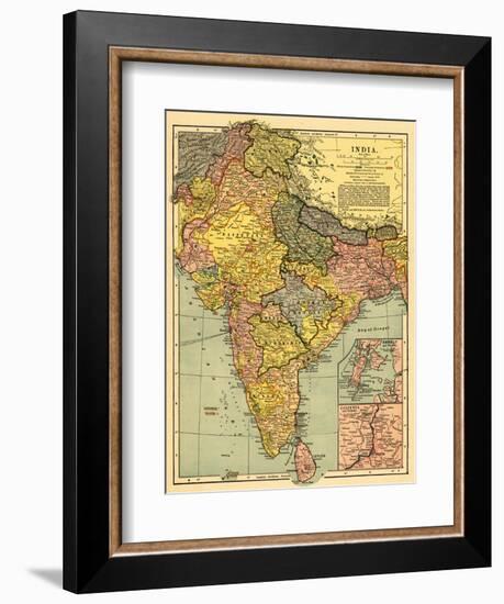 India - Panoramic Map-Lantern Press-Framed Art Print