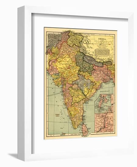 India - Panoramic Map-Lantern Press-Framed Art Print