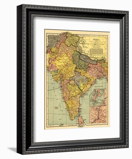 India - Panoramic Map-Lantern Press-Framed Art Print