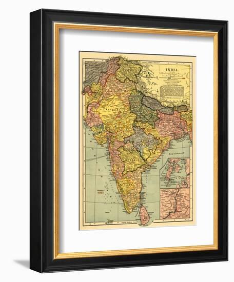 India - Panoramic Map-Lantern Press-Framed Art Print