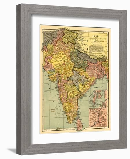 India - Panoramic Map-Lantern Press-Framed Art Print