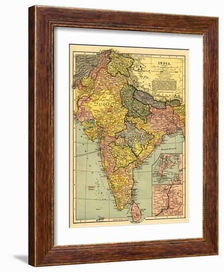 India - Panoramic Map-Lantern Press-Framed Art Print