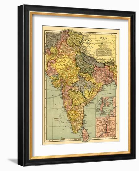 India - Panoramic Map-Lantern Press-Framed Art Print