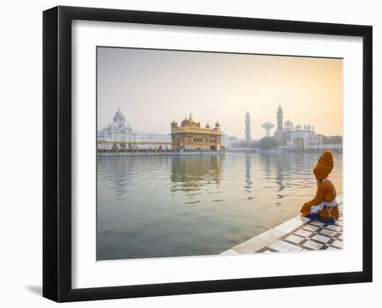 India, Punjab, Amritsar, Pilgrims at the Harmandir Sahib,  Nown As the Golden Temple-Jane Sweeney-Framed Photographic Print