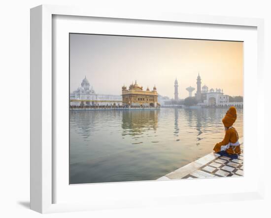 India, Punjab, Amritsar, Pilgrims at the Harmandir Sahib,  Nown As the Golden Temple-Jane Sweeney-Framed Photographic Print