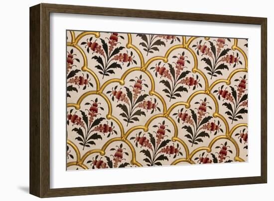 India, Rajasthan, Bikaner. Painting in Weather Palace in Junagarh Fort-Alida Latham-Framed Photographic Print