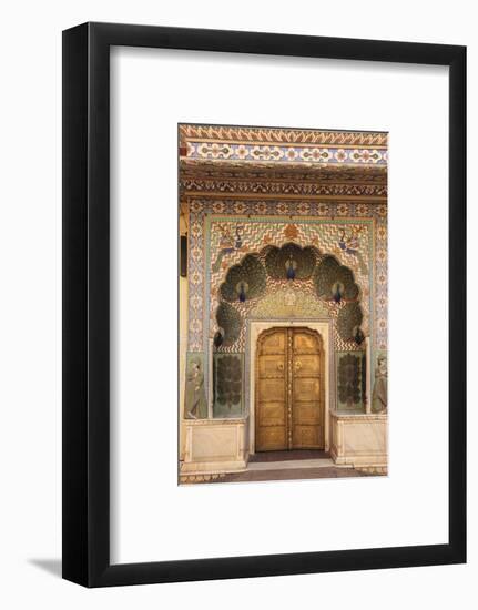 India, Rajasthan, Jaipur, Peacock Door at City Palace-Alida Latham-Framed Photographic Print