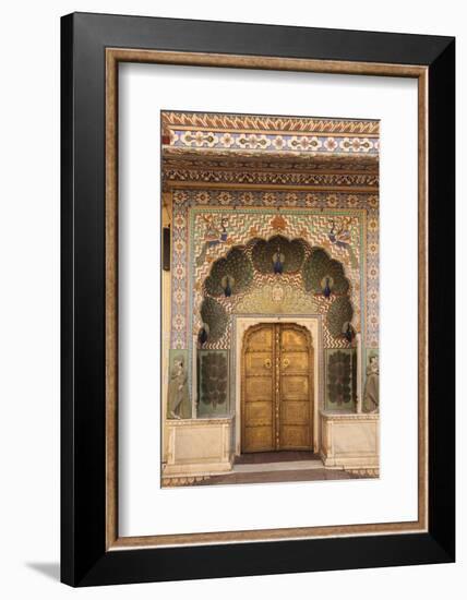 India, Rajasthan, Jaipur, Peacock Door at City Palace-Alida Latham-Framed Photographic Print