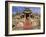 India, Rajasthan, Ranakpur, a Couple Descend Steps at the Famous Chaumukha Mandir, an Elaborately S-Amar Grover-Framed Photographic Print