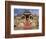 India, Rajasthan, Ranakpur, a Couple Descend Steps at the Famous Chaumukha Mandir, an Elaborately S-Amar Grover-Framed Photographic Print