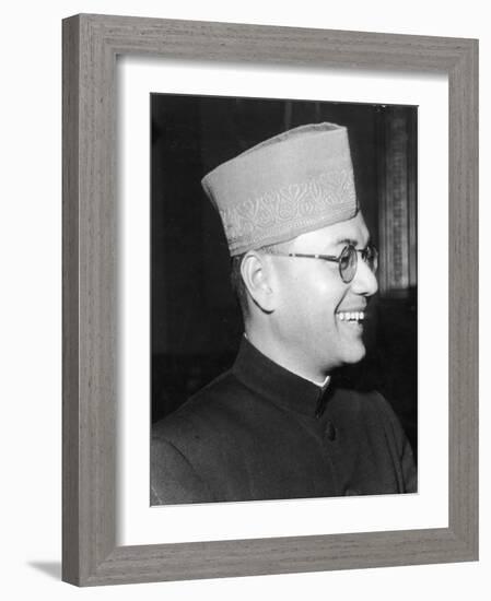 India's Nationalist Leader Subhas Chandra Bose, Who Is Anti-British and Pro-Japanese, During WWII-null-Framed Photographic Print