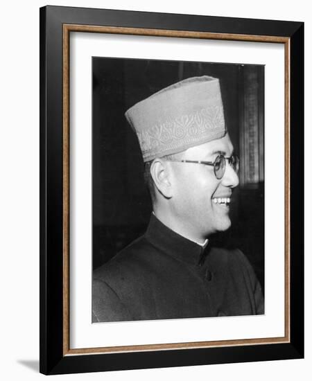 India's Nationalist Leader Subhas Chandra Bose, Who Is Anti-British and Pro-Japanese, During WWII-null-Framed Photographic Print