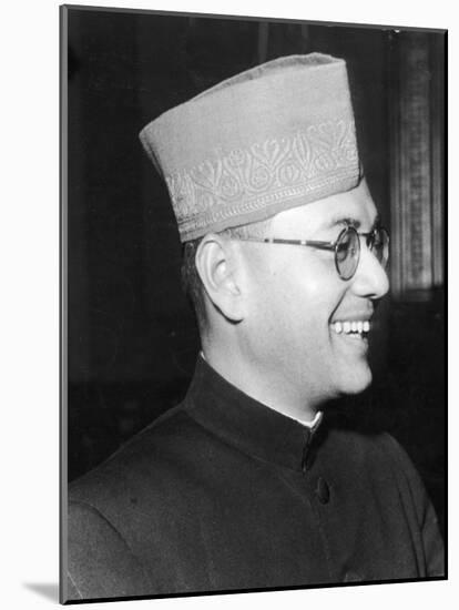 India's Nationalist Leader Subhas Chandra Bose, Who Is Anti-British and Pro-Japanese, During WWII-null-Mounted Photographic Print