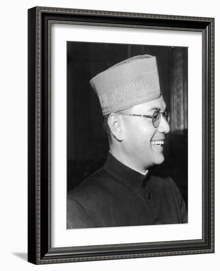 India's Nationalist Leader Subhas Chandra Bose, Who Is Anti-British and Pro-Japanese, During WWII-null-Framed Photographic Print